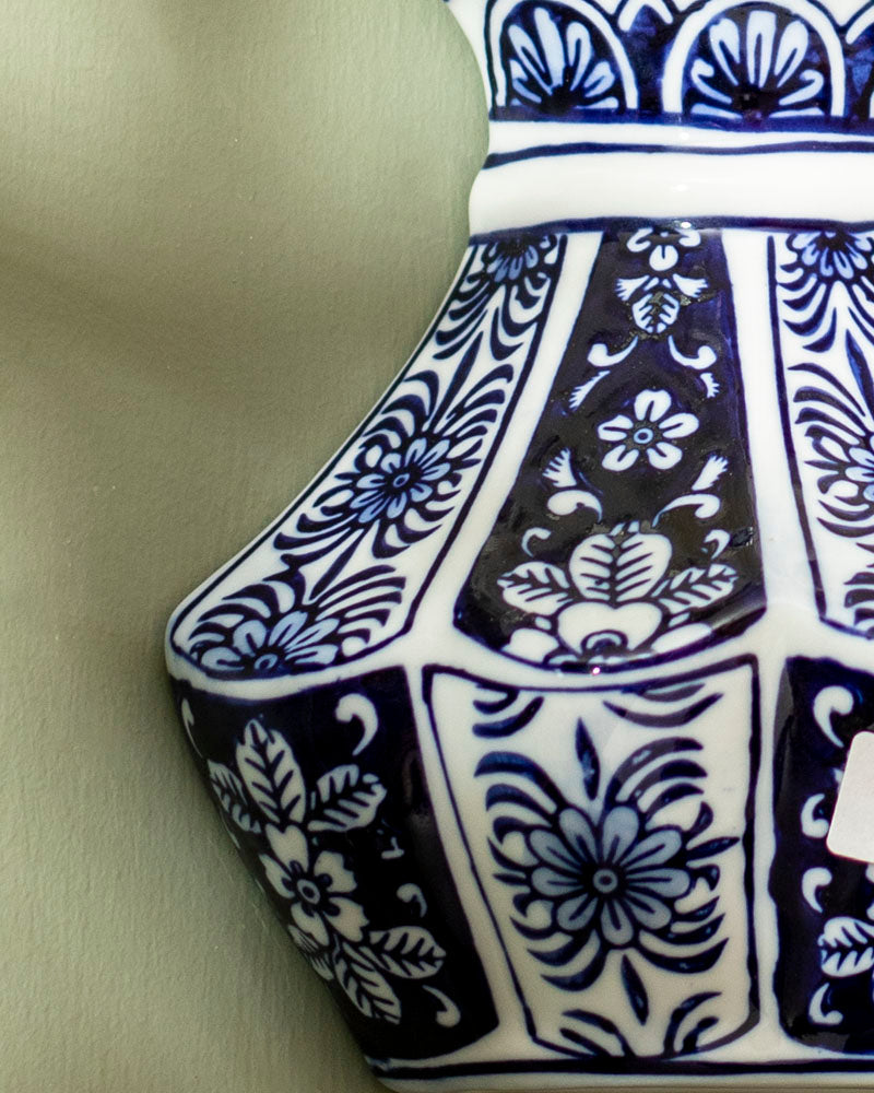 Floral Harmony Blue & White Wall Vase